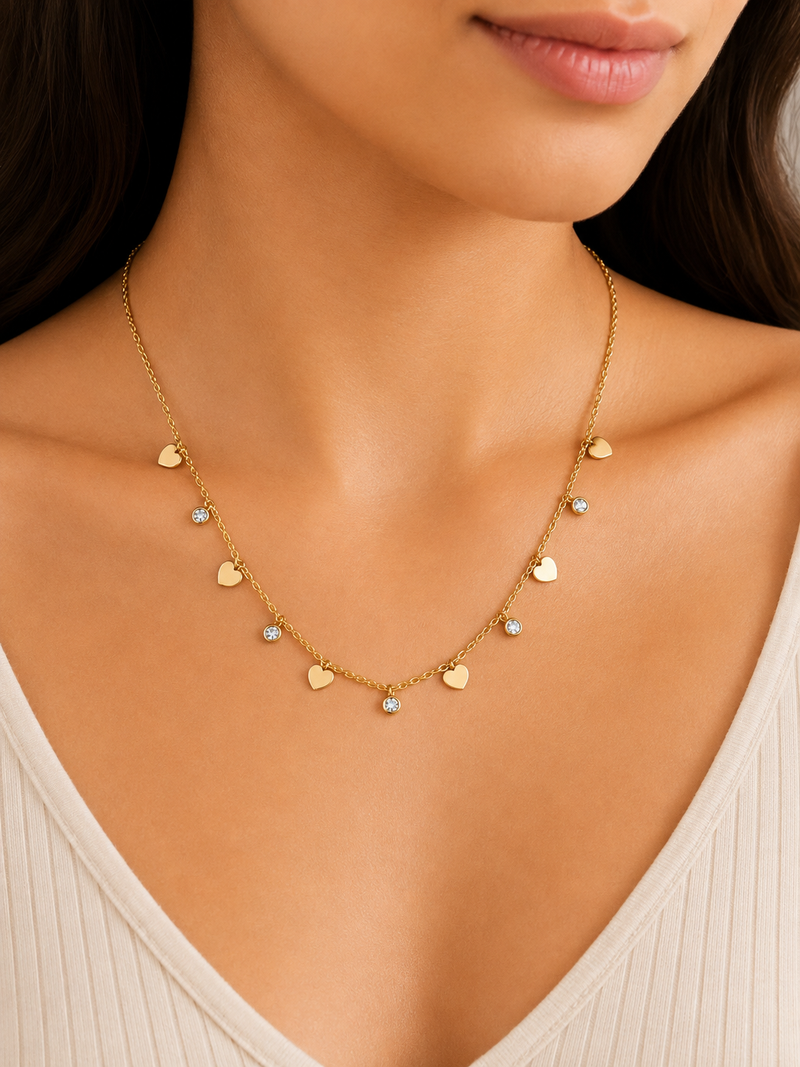 Amora Heartfall Necklace - Golden