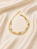 Elan Heart Duo Bracelet - Golden thumbnail